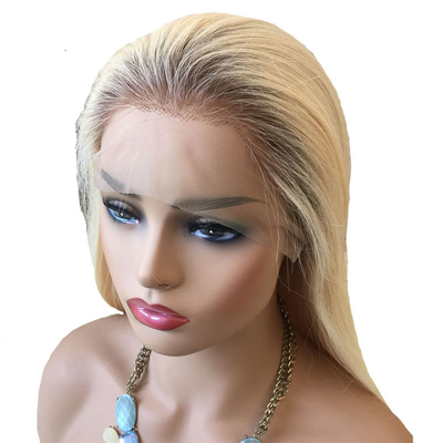 Zacht en glanzend 613 Blonde Ombre Highlight Mensenhaar Handgebonden pruik voor Europese vrouwen