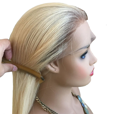 Zacht en glanzend 613 Blonde Ombre Highlight Mensenhaar Handgebonden pruik voor Europese vrouwen