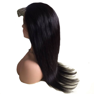10-24 inch Full Cuticle Natural Black Straight Full Lace Handmade Human Remy Hair Wigs