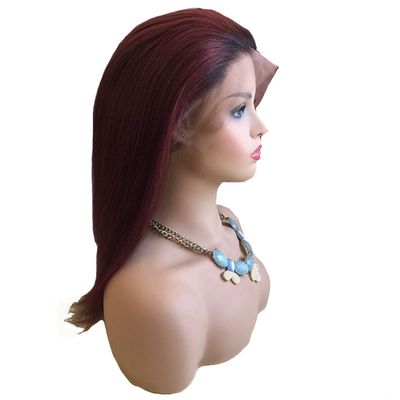 100% menselijk haar Braziliaans 99J Ombre Full Lace Wig Zwitsers 360 Lace Front 10-24 Inch Transparent HD