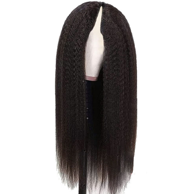 Korte 2022 Fashion Design Water Wave Cuticle Aligned V-part Non Lace Human Hair Wig
