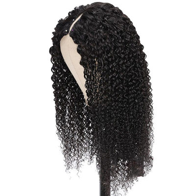 8-32 inch V deel pruik menselijk haar ruw Birmaans haar voor natuurlijke haarlijn en kinky krullende look