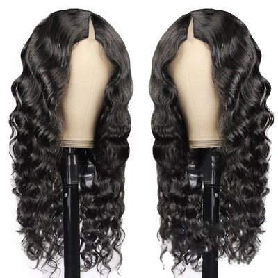 Loose Wave V-Part pruiken online met natuurlijke haarlijn en volledig machine gemaakt dubbel getrokken