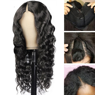 Loose Wave V-Part pruiken online met natuurlijke haarlijn en volledig machine gemaakt dubbel getrokken