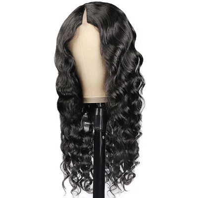 Loose Wave V-Part pruiken online met natuurlijke haarlijn en volledig machine gemaakt dubbel getrokken