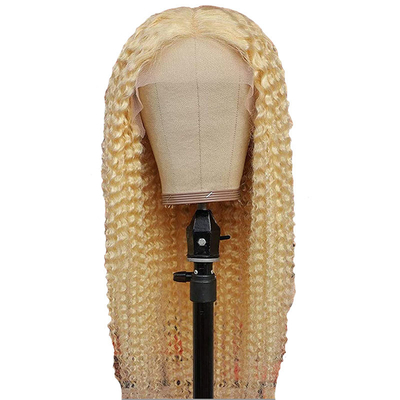 Haarkwaliteit Remy haar Italiaans lang krullend doorzichtig kantje voorkant 613 Blond menselijk haar pruiken
