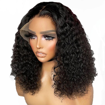 Lichte bruine watergolf bob pruik rauw Braziliaans maagdelijk menselijk haar hd full lace frontale pruik
