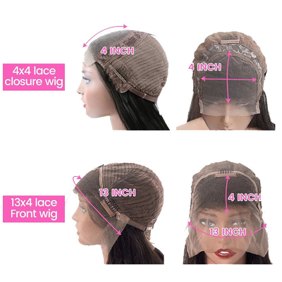 Korte lengte licht bruin kant voor Mensenhaar Oceaan Lichaam Bob Wave pruik voor zwarte vrouwen
