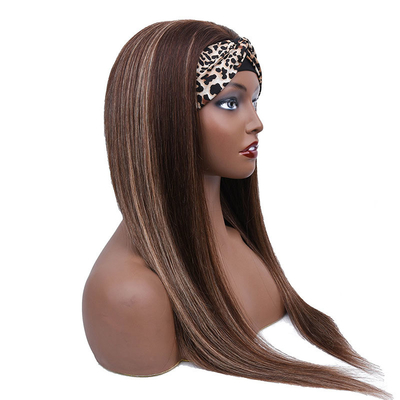 100% top menselijk haar Braziliaans haar Highlight hoofdband Glueless pruik P4/27 voor zwarte vrouwen