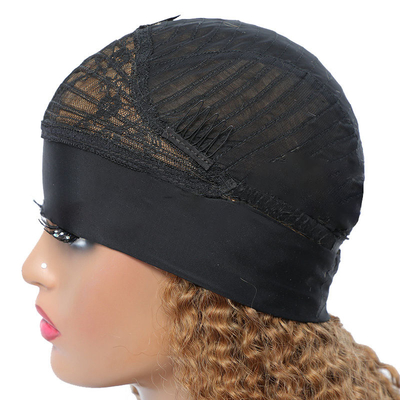 Echt menselijk haar Jerry Curly Halve pruik met hoofdband voor Afro meisjes kapsel 10-30 inch
