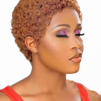Afro Kinky krullend kort menselijk haar Machine gemaakt pruiken voor mannen Braziliaans haar