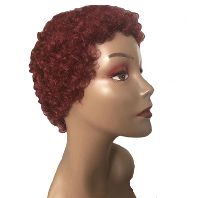 Afro Kinky krullend kort menselijk haar Machine gemaakt pruiken voor mannen Braziliaans haar