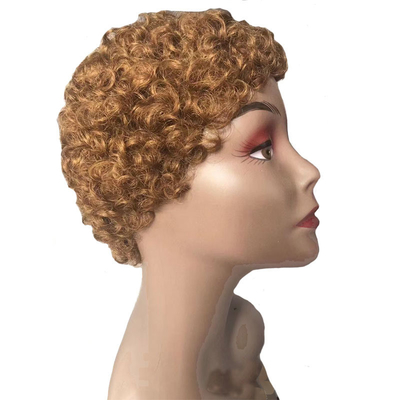 Afro Kinky krullend kort menselijk haar Machine gemaakt pruiken voor mannen Braziliaans haar
