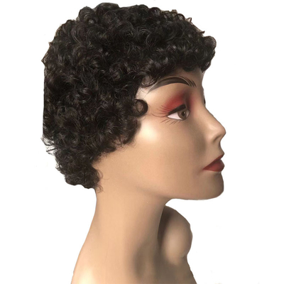 Afro Kinky krullend kort menselijk haar Machine gemaakt pruiken voor mannen Braziliaans haar