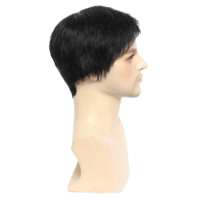 360 Natural Pre Pluck Short Closure Mannelijke pruik Zachte en glanzende