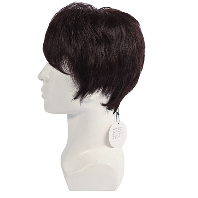 360 Natural Pre Pluck Short Closure Mannelijke pruik Zachte en glanzende