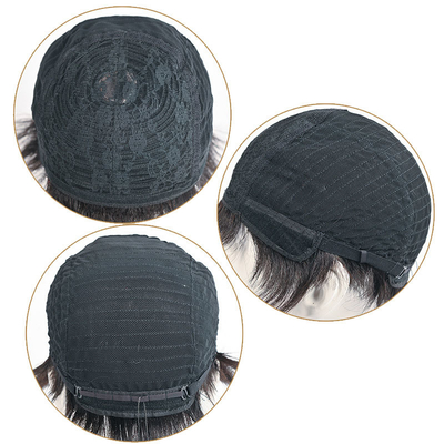 360 Natural Pre Pluck Short Closure Mannelijke pruik Zachte en glanzende