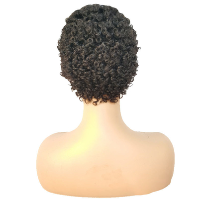 Machine gemaakt kort krullend menselijk haar pruik Afro krullend zonder kant sluiting Virgin Braziliaanse