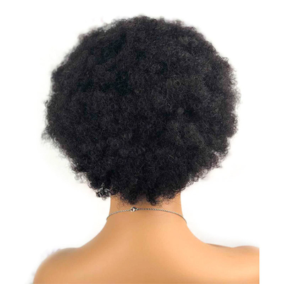 Ruwe Indiase menselijk haar cuticula uitgelijnd Pixie Cut Afro krullende pruiken GS levert 250g-450g