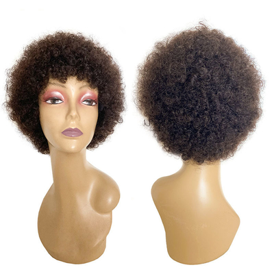 Ruwe Indiase menselijk haar cuticula uitgelijnd Pixie Cut Afro krullende pruiken GS levert 250g-450g