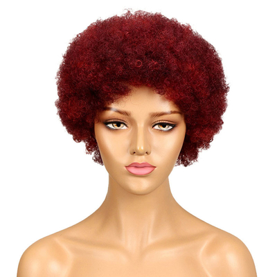 Ruwe Indiase menselijk haar cuticula uitgelijnd Pixie Cut Afro krullende pruiken GS levert 250g-450g