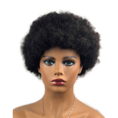 Ruwe Indiase menselijk haar cuticula uitgelijnd Pixie Cut Afro krullende pruiken GS levert 250g-450g