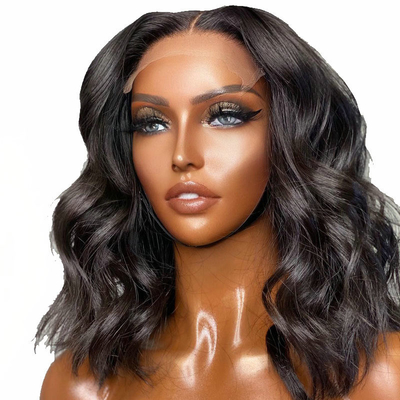 Zeer zwart 13x6 kant Frontale korte stijl Bob Body Wave Mensenhaar Peruken voor zwarte vrouwen
