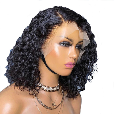 Zeer zwart 13x6 kant Frontale korte stijl Bob Body Wave Mensenhaar Peruken voor zwarte vrouwen