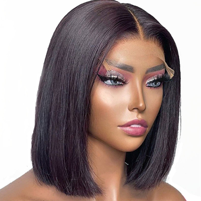 Ervaar luxe met 8 inch dubbel getrokken Braziliaanse rechte full lace front bob pruiken
