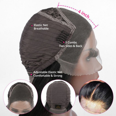 HD Zwitserse kant voor Mongoolse Peruaanse 13x4 Afro Kinky krullend menselijk haar pruik met babyhaar