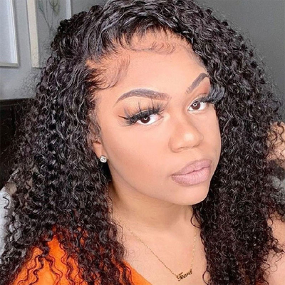 HD Zwitserse kant voor Mongoolse Peruaanse 13x4 Afro Kinky krullend menselijk haar pruik met babyhaar