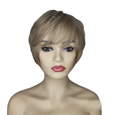 6 'korte lijmloze natuurlijke Pixie Cut Braziliaanse pruik Mensenhaar pruiken voor blanke vrouwen