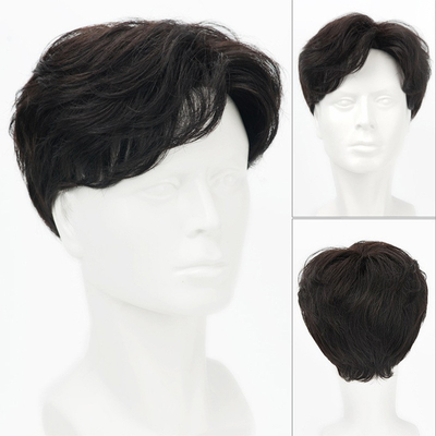100% menselijk haar volkop Vietnam zwart zeer kort gesneden Indiase haar pruiken voor Aziatische mannen