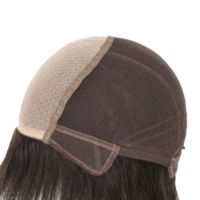 100% onbewerkt bruin maagdelijk Braziliaans Straight Natuurlijke Vrouw Mensenhaar Zilk Top Base Peruken