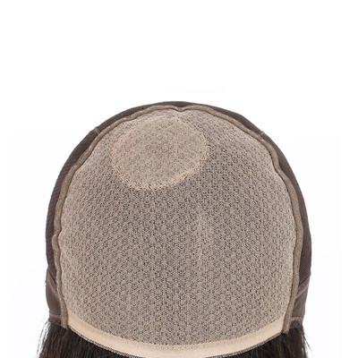 100% onbewerkt bruin maagdelijk Braziliaans Straight Natuurlijke Vrouw Mensenhaar Zilk Top Base Peruken