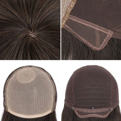 100% onbewerkt bruin maagdelijk Braziliaans Straight Natuurlijke Vrouw Mensenhaar Zilk Top Base Peruken