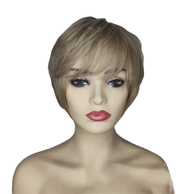 250g-450g Kleverloos natuurlijk menselijk haar Pixie Cut Short Bone Straight Peruken voor blanke vrouwen