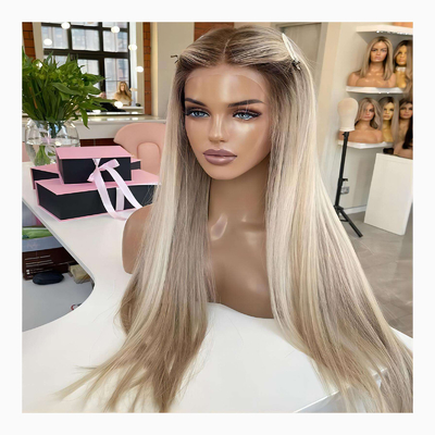 Verbeter je look met kant Top Europees menselijk haar Joodse vrouwen pruik Kosher pruiken