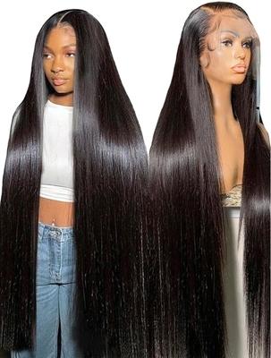 Gemiddelde grootte kant voor de voorkant originele Braziliaanse natuurlijke menselijke haar pruik voor zwarte vrouwen