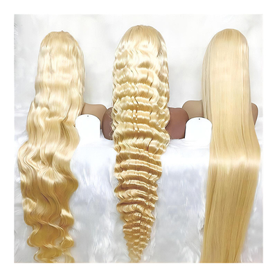 Chinees haar 613 blond 13X6 Hd full lace frontal ruw menselijk haar pruik met baby haar