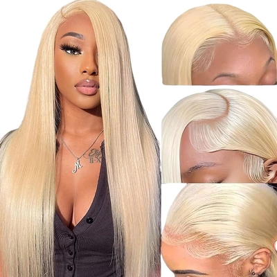 Chinees haar 613 blond 13X6 Hd full lace frontal ruw menselijk haar pruik met baby haar