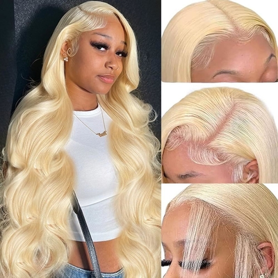 Chinees haar 613 blond 13X6 Hd full lace frontal ruw menselijk haar pruik met baby haar