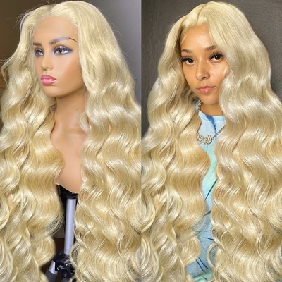 Chinees haar 613 blond 13X6 Hd full lace frontal ruw menselijk haar pruik met baby haar