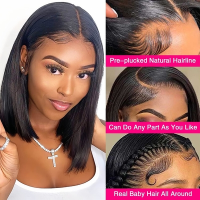 Braziliaans haar Korte Bob Transparante Bob pruiken Hd kant voor Mensenhaar pruiken 8-14 inch