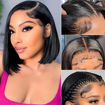 Braziliaans haar Korte Bob Transparante Bob pruiken Hd kant voor Mensenhaar pruiken 8-14 inch