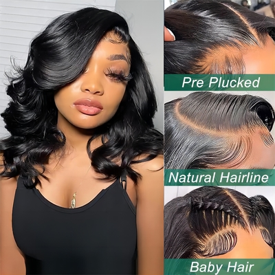 Braziliaans haar Korte Bob Transparante Bob pruiken Hd kant voor Mensenhaar pruiken 8-14 inch