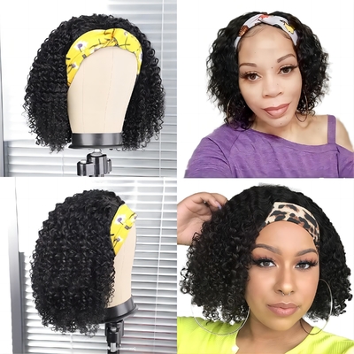 Peruk met kanten Geen kanten Peruk met 100% menselijk haar Hoofdband Cuticule Aligned Raw Hair Peruk