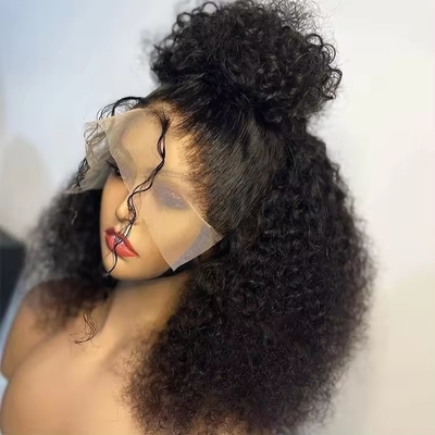 Kinky Curly Glueless Full Hd Lace Wigs Mensenhaar Wigs Voor Volledige Densiteit 180%
