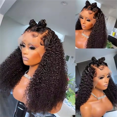 Kinky Curly Glueless Full Hd Lace Wigs Mensenhaar Wigs Voor Volledige Densiteit 180%